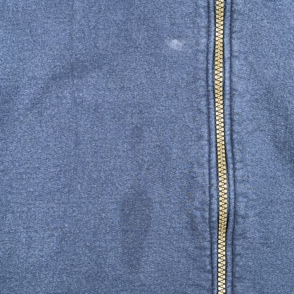 Vintage Notre Dame Sweater Adult MEDIUM Blue Hoodie Zip USA Campus Bookstore 90s - Picture 4 of 11